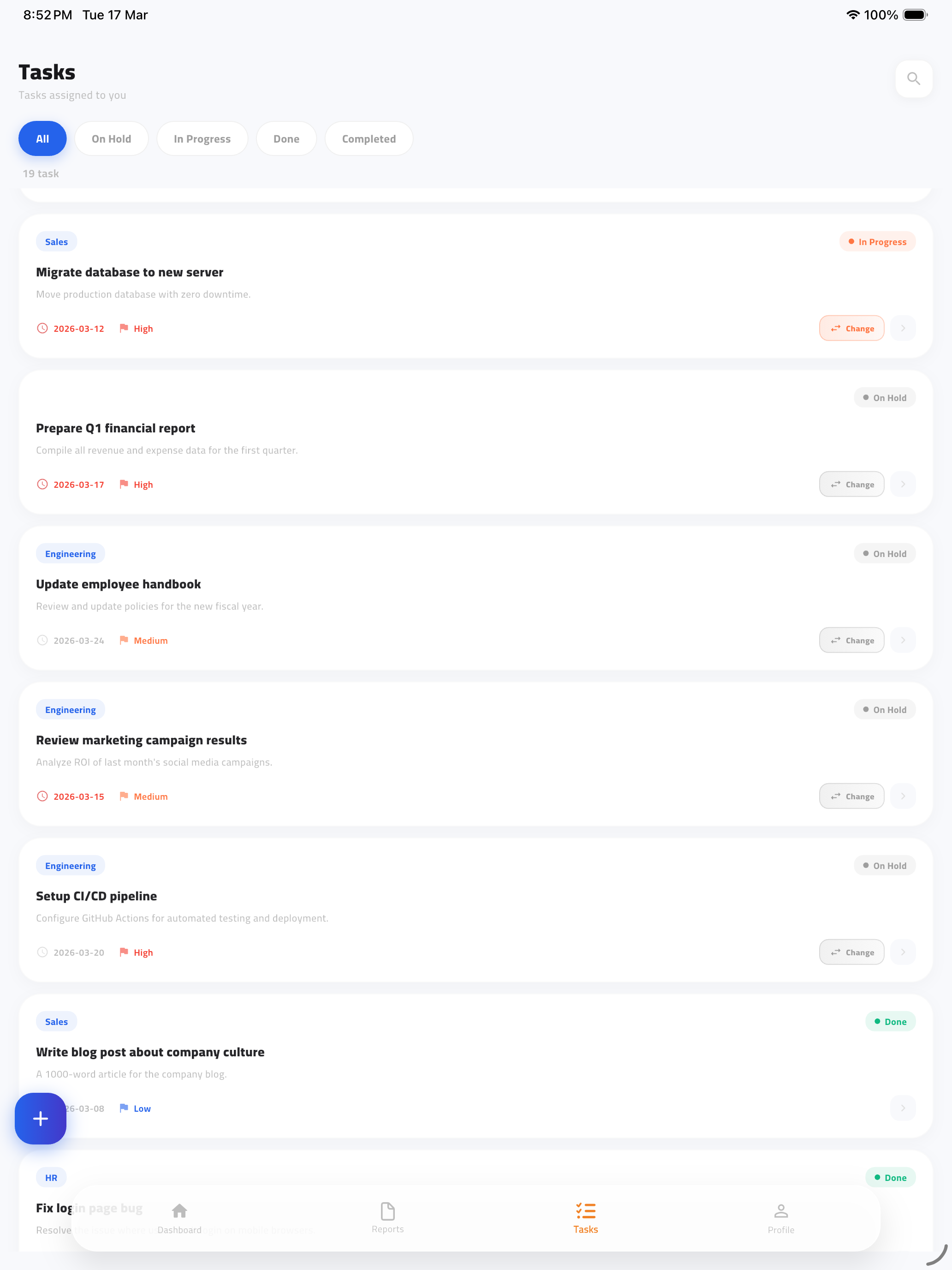 Task management on iPhone and iPad
