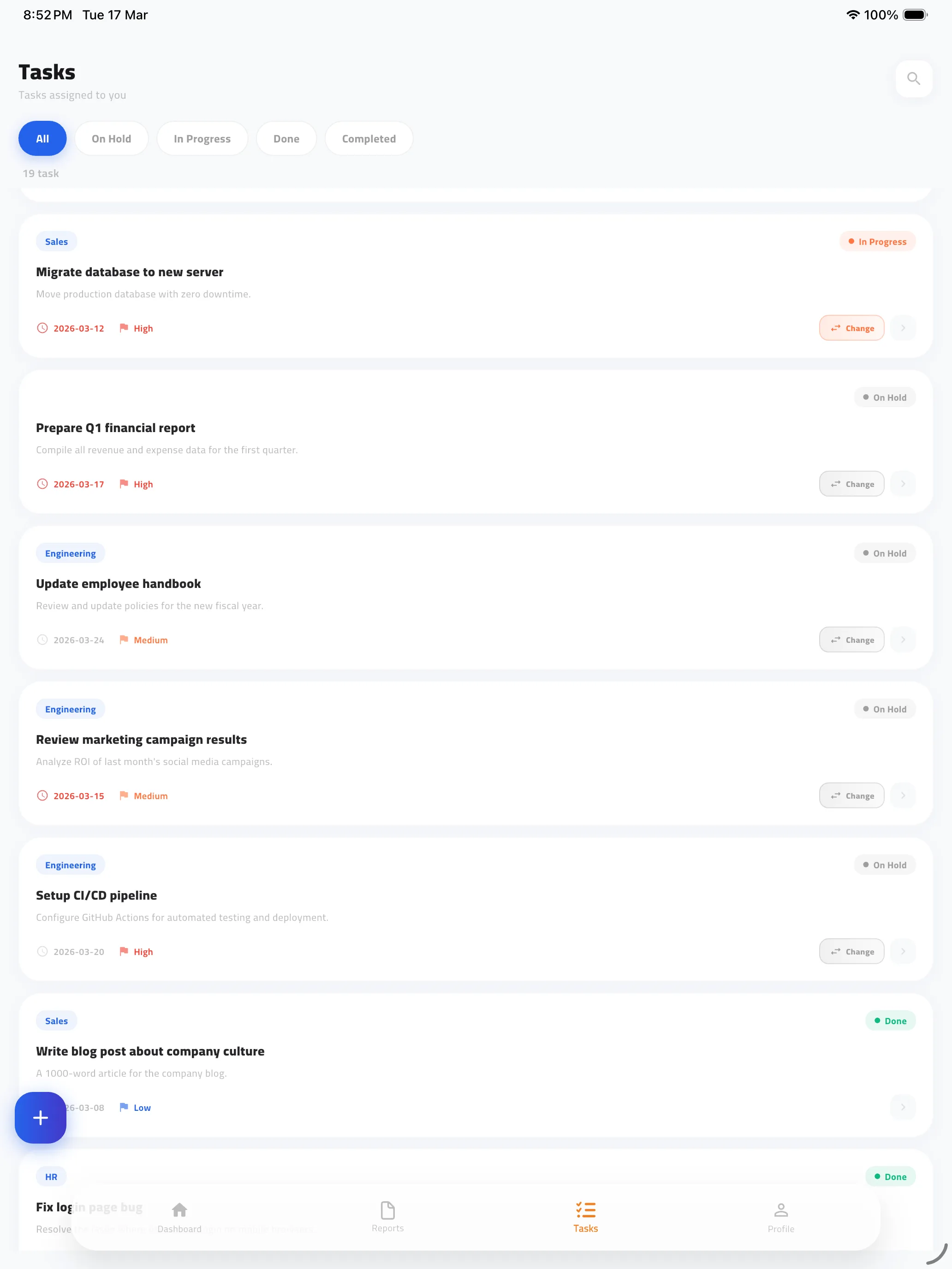 Task management on iPhone and iPad